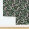 Bohemian Floral Botanical Nature Leaves Garden Boho Flower Modern Floral Classic Green Moody Floral Dark Floral Custom Pre-pasted Wallpaper by Spoonflower Pre-Pasted Wallpaper 2FT Wide